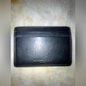 Coach Leather Money Clip Wallet